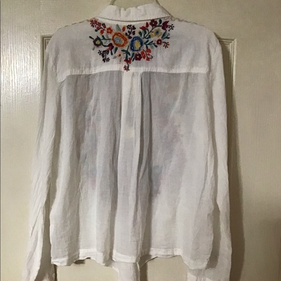 🌟NWT🌟 Johnny Was Workshop Allegra Tie Front Shirt - Picture 3 of 4